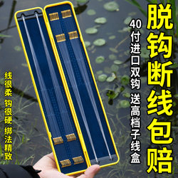 Imported Fish Hook Genuine Tied Finished Sub-Thread Double Hook Set New Kanto Iseni Gold Sleeve Hook Crucian Carp Double Hook