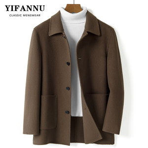 
New 100% wool double-sided wool coat for men's autumn and winter fashion casual lapel wool jacket thick