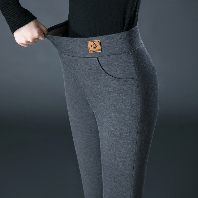 Warm Cashmere Leggings Winter Solid Slim Pants Fashion Trousers For Women Clothing