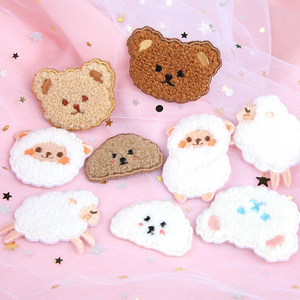 
Cute bear embroidery self-adhesive down jacket cloth patch for clothes and pants patch patch hole repair subsidy decoration subsidy