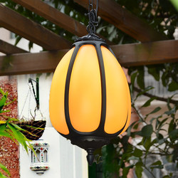 Outdoor Chinese-Style Villa Retro Waterproof Gate Eaves Corridor Grape Trellis Pavilion Terrace Courtyard Pumpkin Lantern Chandelier