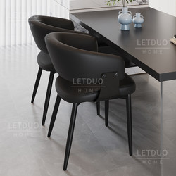 Dining Chair for Home Use, Italian Minimalist Island Chair, Dining Room 2026 New Model, Light Luxury High-End Black Backrest Chair