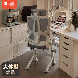 Xige Ergonomic Chair Without Wheels, Adjustable Computer Chair, Comfortable Home Chair for Long Sitting, Lumbar Support Seat, Office Chair