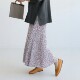 Qianjin Line N Home Wearing a graceful feeling, wearing both sides, elastic high waist printed mid-length fishtail skirt
