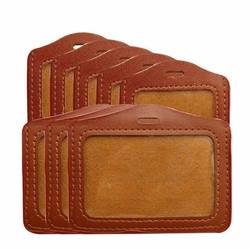 Imitation Leather Work Bus Badge Badge Employee School Card School Badge Set Thickeneded Double-Sided Id Card Holder Hard Shell