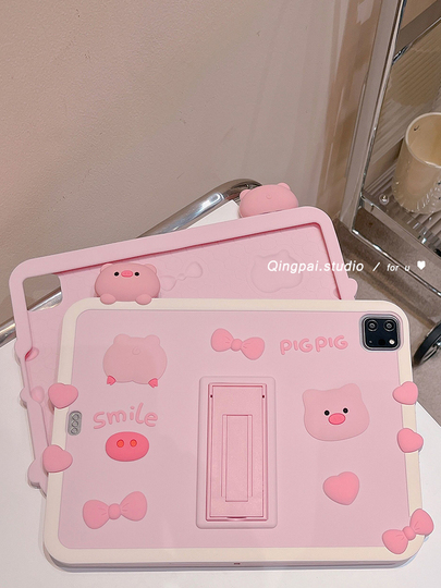 ピンクピギーiPadケース - Apple iPad 9.7/Air3/Air5/iPad 10/Mini 6用