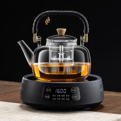 2026 New Model Glass Automatic Teapot with Electric Ceramic Stove for Brewing Tea, Integrated Tea-Making and Insulation Health Set