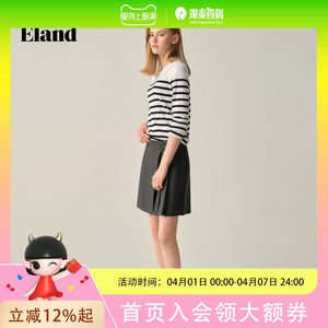 
[Sheep Wool] Eland Sweater Feminine Contrast Color Striped Sweater 2025 Autumn New EEKWF49E03