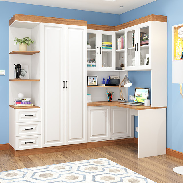 Corner bookcase computer desk children's desk conjoined wardrobe ...