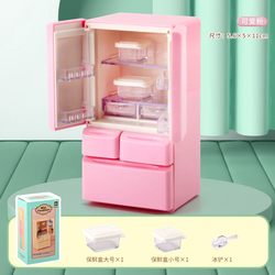 Miniature Refrigerator Toy for Ages 3 to 6, Educational and Creative Small Simulation Kitchen Playset for Boys and Girls