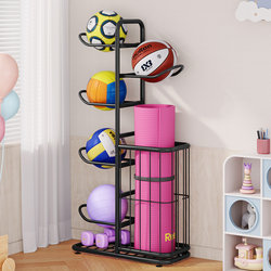 Indoor Ball Storage Rack Multi-Layer Home School Basketball Football Volleyball Storage Rack Children's Ball Organizer Basket