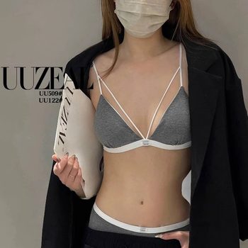 Small bra French triangular cup contrasting underwear for women