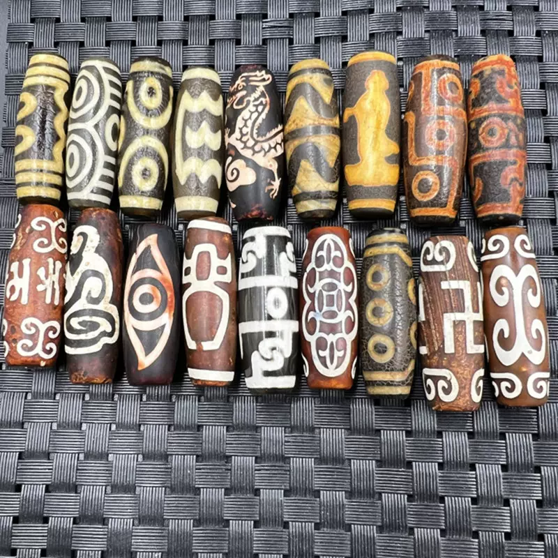 包邮观音天珠桶珠玛瑙勒子回纹九眼莲花六子