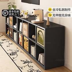 Sanmeng Bookshelf Floor-Standing Storage Rack Steel Grid Cabinet Home Wall-Mounted Eight-Compartment Cabinet Kindergarten Bookcase Storage Low Cabinet