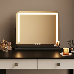 Makeup Mirror with Light, Desktop Led Smart Mirror, Large Household Smart Mirror with Light, Rotatable Dressing Table Mirror