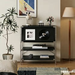 Living Room Storage Rack Bauhaus Optical Axis Bookshelf Storage Cabinet Magazine Record Cabinet Floor-Standing Storage Rack Display Cabinet