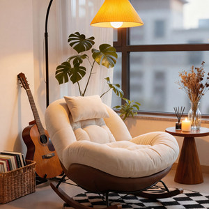 
Lazy rocking chair home recliner for adults to sleep living room balcony leisure space capsule small apartment single sofa