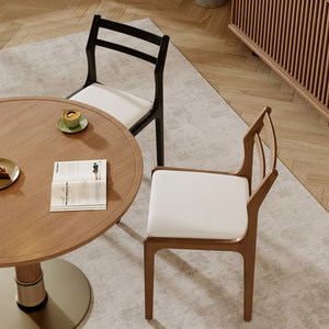 
Solid wood dining chairs, home dining tables and chairs, Nordic backrest dining chairs, retro soft-cover desks and chairs, mid-century style leisure chairs