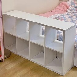 Bookshelf Floor-Standing Storage Rack Semi-Enclosed Bedside Cabinet Bedroom Cabinet Storage Cabinet Combination Grid Cabinet Eight-Compartment Cabinet Bookcase