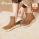 Pansy Japanese snow boots short boots women's velvet thickening lightweight comfortable warm wool cotton shoes winter