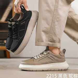 European Station 2026 Spring and Summer Breathable Canvas Shoes Casual Shoes Light and Comfortable Thick Sole Heightened Sports Shoes Men 2215