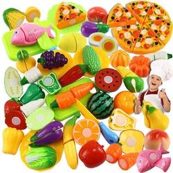 Children's Pretend Play Fruit Cutting Toy Set, Popular Plastic Vegetable and Fruit Cutting Toys