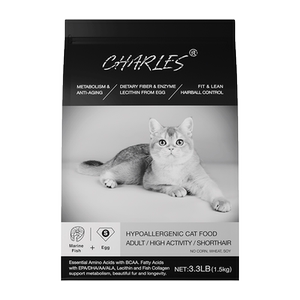 
Charles Cat Food Natural Fresh Meat Salmon Grain-Free Main Food Fresh Fish Formula Short Hair Long Hair Adult Cat Food 1.5kg
