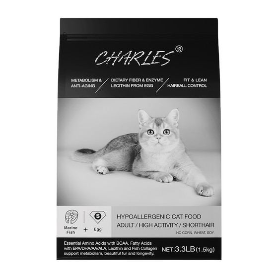 
Charles Cat Food Natural Fresh Meat Salmon Grain-Free Main Food Fresh Fish Formula Short Hair Long Hair Adult Cat Food 1.5kg
