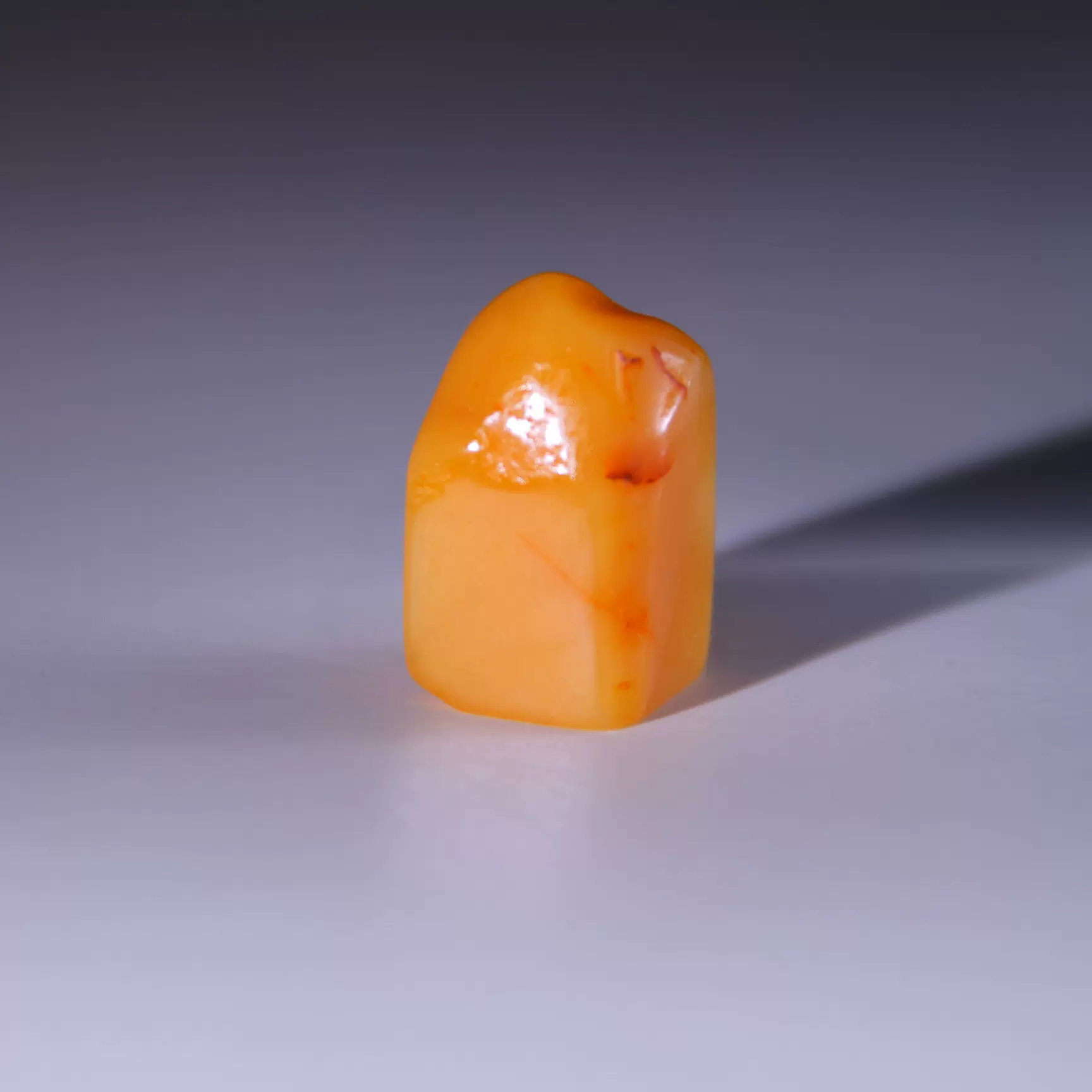 老寿山白田黄留皮素章孤品印章寿山石国宝田黄半梦阁