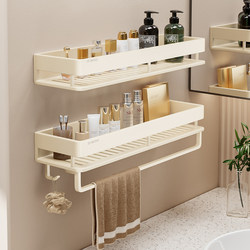 White Bathroom Storage Rack, Washbasin, No-Drill Bathroom Wall-Mounted Balcony Wall Storage Shelf