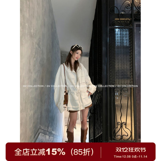 GV Big White Brother High-end Slack Design Sense Workwear Slack Drawstring Waist Jacket Autumn New Women