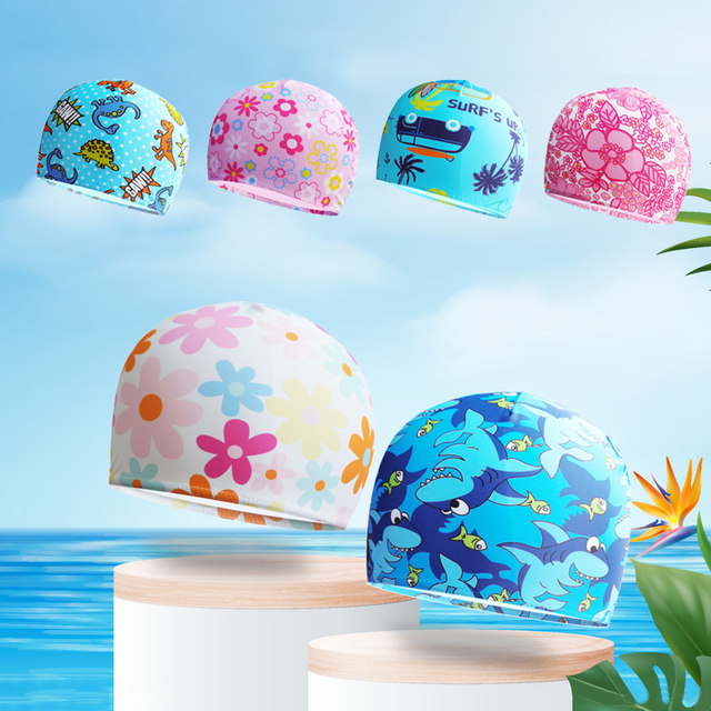 2 Cappelli Da Nuoto Per Bambine LAKJUOZ - Motivo Unicorno Rosa, Taglia 1-7 Anni, Poliestere Morbido E Comodo - Foto 6