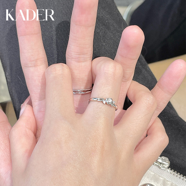 Cardillo Rose Story Couple Rings Sterling Silver Rings A Pair of Birthday Gifts for Boyfriend and Girlfriend