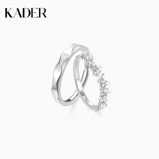 Catiro Butterfly Love Language Couple Ring 925 Silver Ring Niche Design Birthday Gift