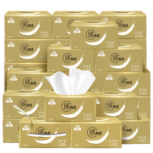 Jieyun velvet touch paper 130 draw 24 packs whole box home affordable napkins paper large bags of towels toilet paper towel