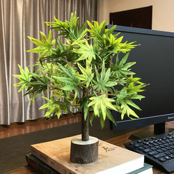 Artificial Red Maple Chicken Claw Maple Money Tree Desktop Indoor Green Plant Ornament Bonsai Potted Plant Table Decoration Floral Arrangement Artificial