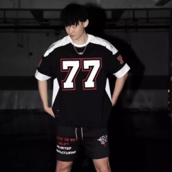 Wildx Fdrs Ice Hockey Short-Sleeved American Sports Spliced Rugby Jersey Hip-Hop Basketball Jersey Men's and Women's Loose T-Shirt