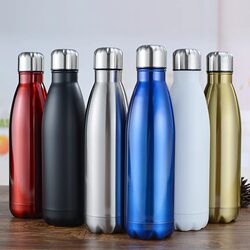 Outdoor large capacity sports water bottle thermos with logo printed on it