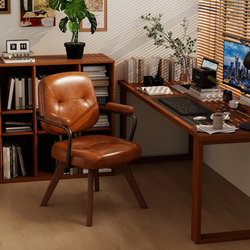Computer Chair for Home Use, Light Luxury Solid Wood Chair, Comfortable for Long Sitting, Study Chair for Study Room, Bedroom Vanity Chair, Dormitory Chair with Backrest