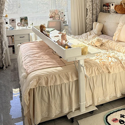 Cross-Bed Table, Movable Lifting Bed Table, Small Apartment Study Table, Solid Wood Desk, Student Laptop Table