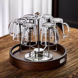 High-End New Glass Cup Set, Special Tea Cup for Office Reception, Light Luxury Hospitality Water Cup, Household Cup