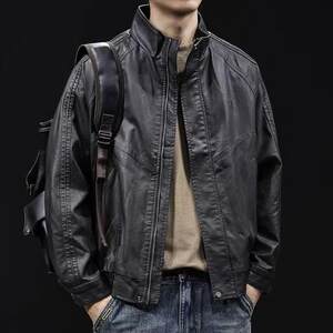 
High-end motorcycle leather jacket men's spring and autumn 2026 new men's short clothes large size American fashion brand spring