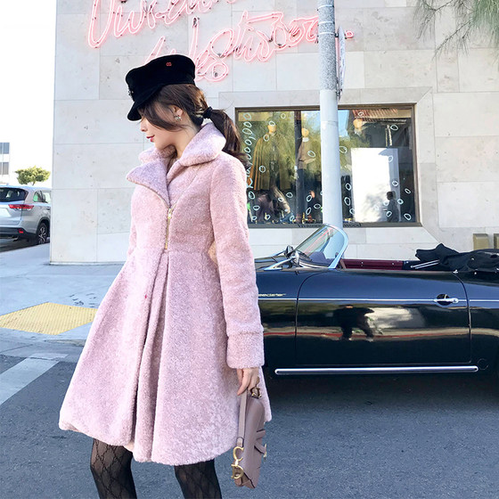 
forevercan celebrity alpaca wool long-sleeved high-waist slim slimming platycodon dress for women