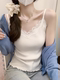 Large size fat girl French lace knitted suspender vest for women in summer new slim fit slim inner sleeveless top