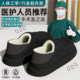 Operating room waterproof cotton slippers for men, winter with heel, indoor home, thick-soled woolen cotton shoes for women, autumn and winter outer wear