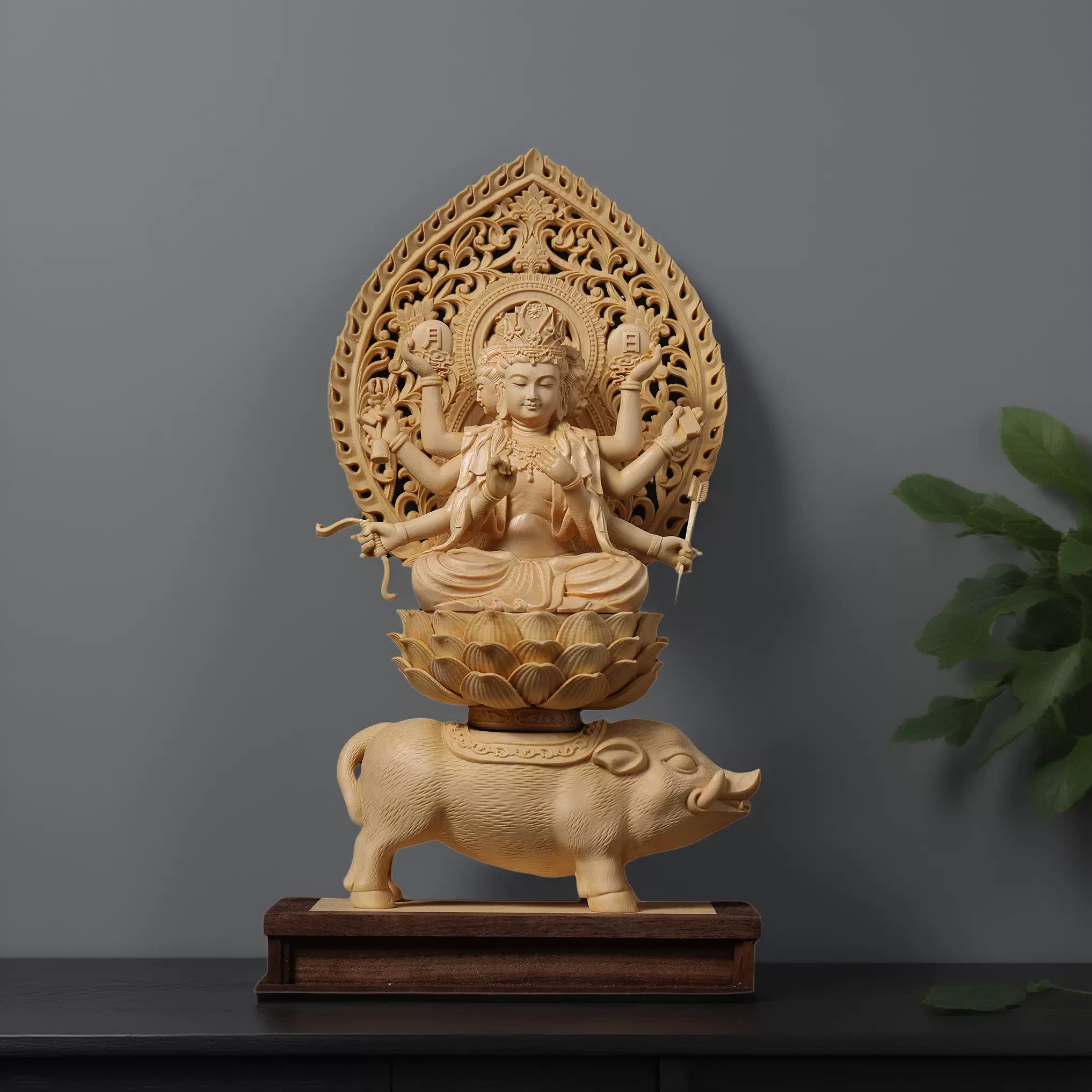 崖柏木の八仙过海　置物　彫り物D.54 崖柏木雕八仙過海擺件手工中式木雕裝飾人物神像