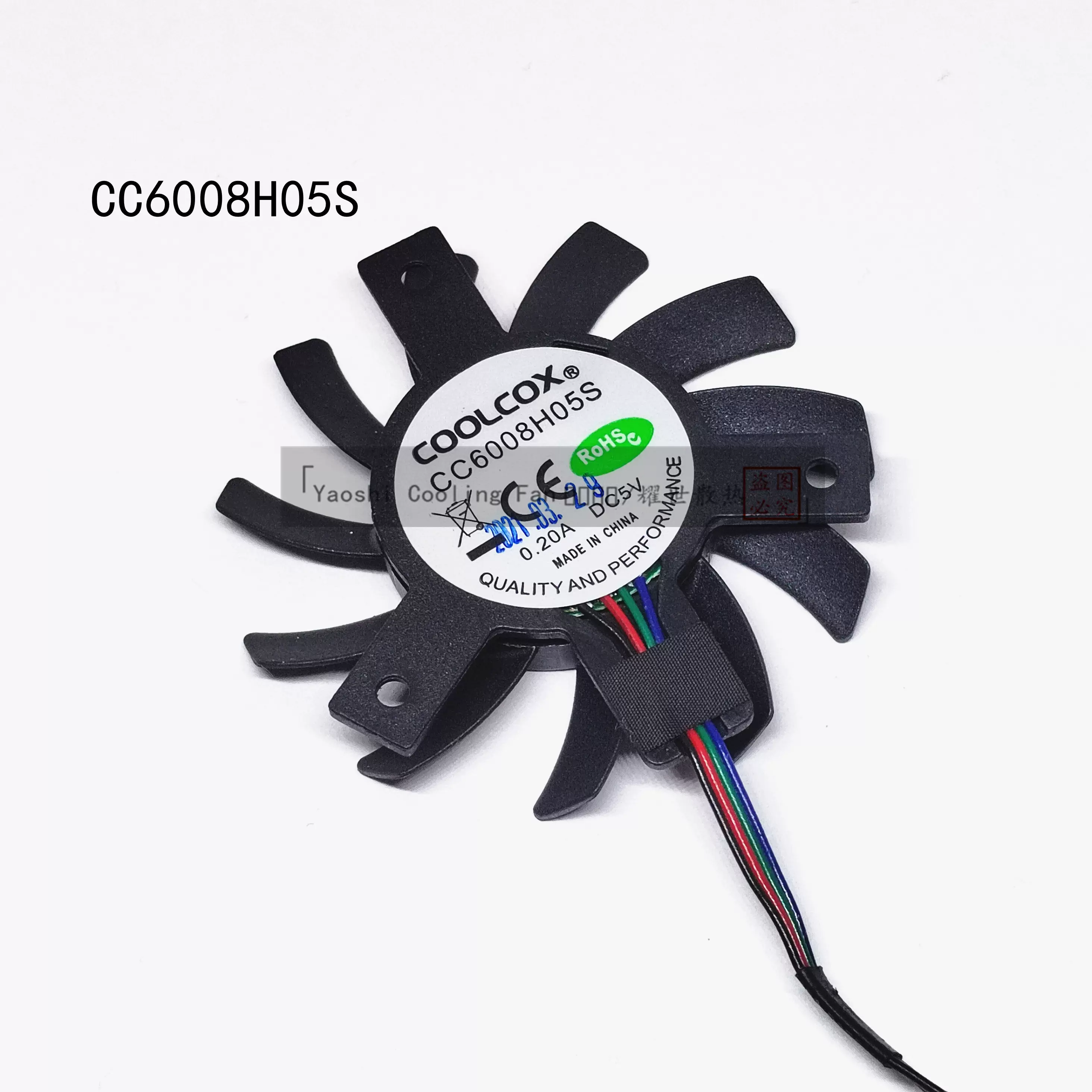 原装COOLCOX CC6008H05S直径5.5CM孔距4.0CM 0.20A 5V 散热风扇-Taobao
