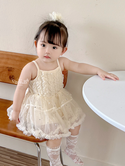 strapless open back dress Elegant Baby Girls Pink Satin Birthday Princess Dress Toddler Christening Dresses main image 0