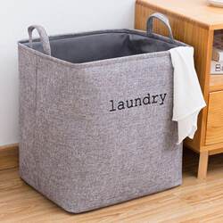 Cotton and Linen Dirty Clothes Basket, Foldable Large-Capacity Laundry Basket for Home Use, Fabric Bucket for Storing Dirty Clothes, Dirty Clothes Storage Basket