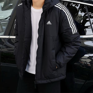 
Adidas winter men's and women's classic three-stripe hooded warm outdoor casual sports cotton jacket KF6755